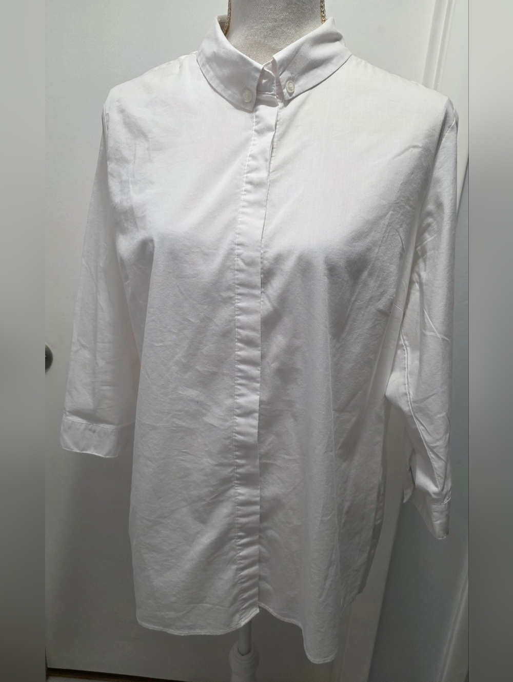 Zac & Rachel Women's Oversized  White Button Down Shirt Large